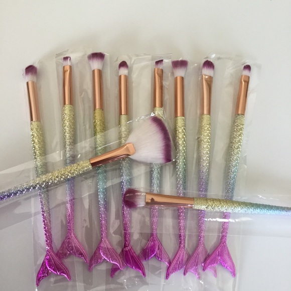 - Mermaid Makeup Brushes Set 10pcs - Picture 2 of 2